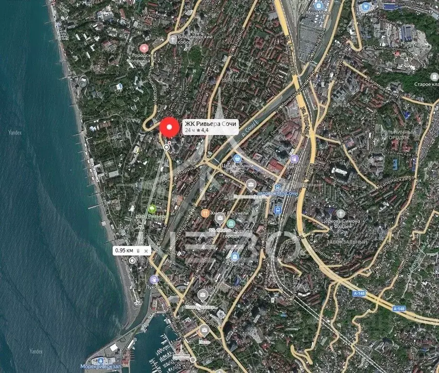 Студия Краснодарский край, Сочи Виноградная ул., 2/3 (28.4 м) - Фото 1