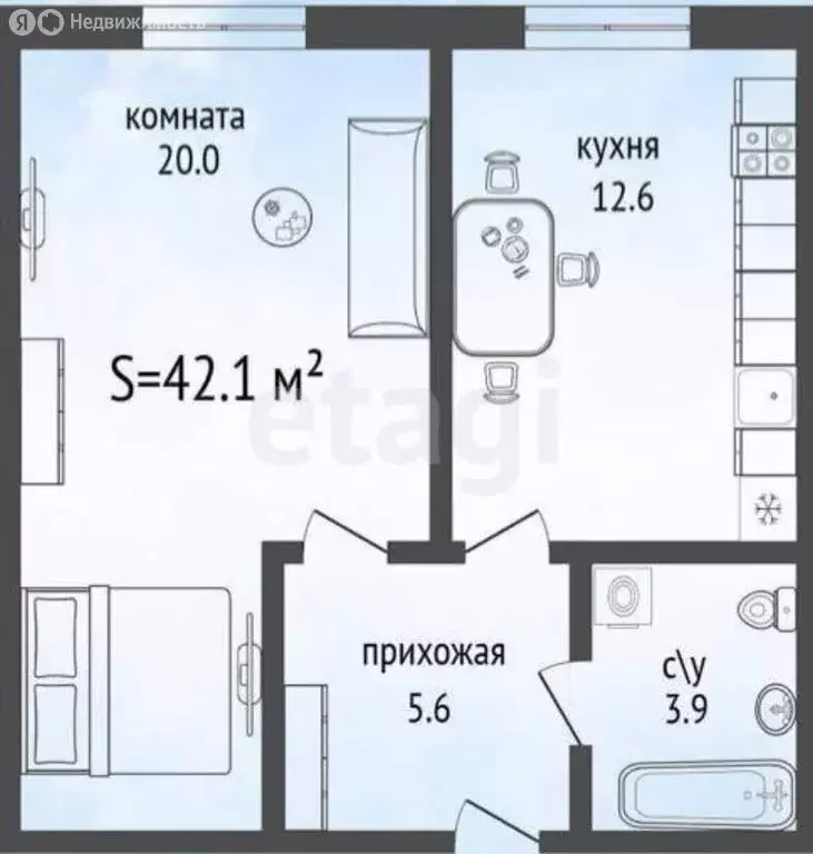 2-комнатная квартира: Тульская область, городской округ Тула, деревня ... - Фото 1
