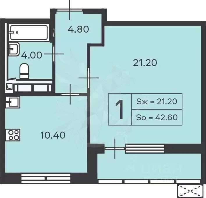 1-к кв. Москва Полярная ул., 4с1 (42.6 м) - Фото 2