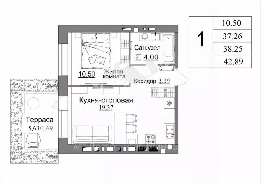 1-к кв. Калужская область, Калуга ул. Счастливая, 11Б (38.95 м) - Фото 1