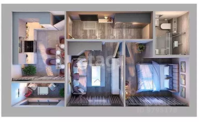 2-к кв. Татарстан, Казань ул. Азата Аббасова, 19 (43.7 м) - Фото 2