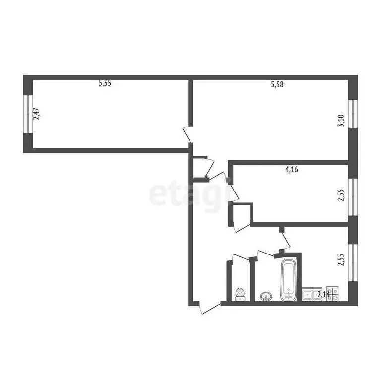 3-комнатная квартира: Ухта, микрорайон УРМЗ, Школьная улица, 3 (60.1 ... - Фото 0