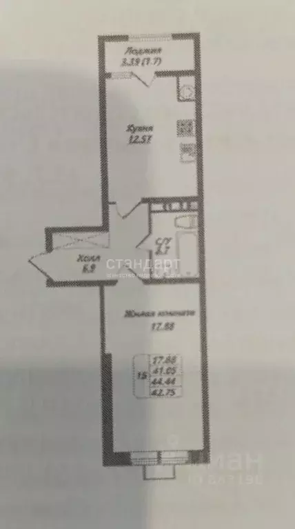 1-к кв. Ставропольский край, Ессентуки Октябрьская ул. (41.5 м) - Фото 2