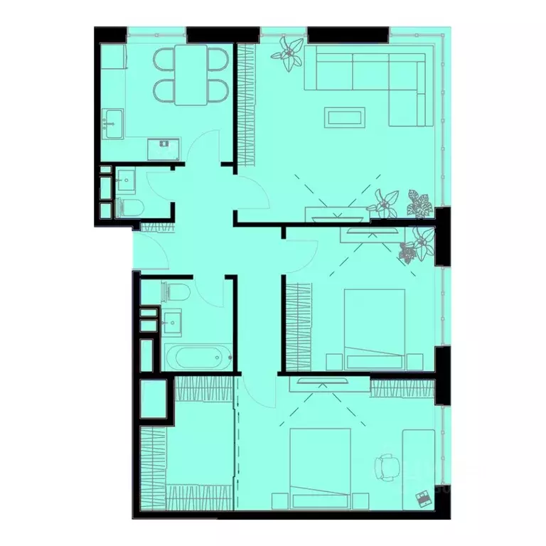 3-к кв. Приморский край, Уссурийск Кленовый парк жилой комплекс (82.5 ... - Фото 1