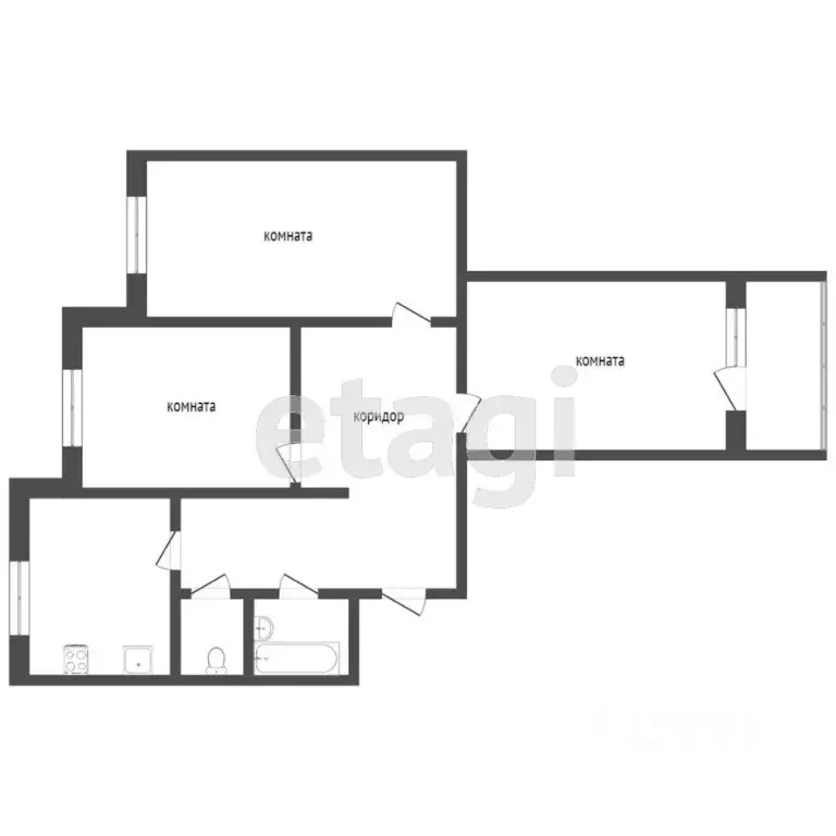 3-к кв. Ямало-Ненецкий АО, Новый Уренгой Советский мкр, 2/4 (65.4 м) - Фото 1