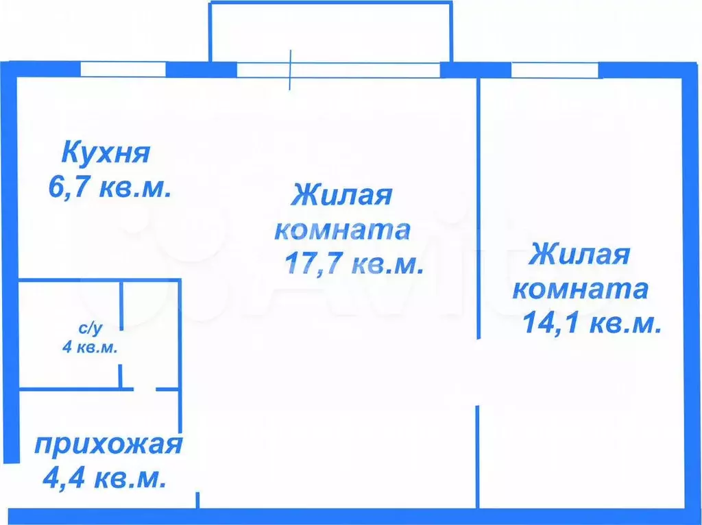 2-к. квартира, 45,9 м, 2/5 эт. - Фото 0