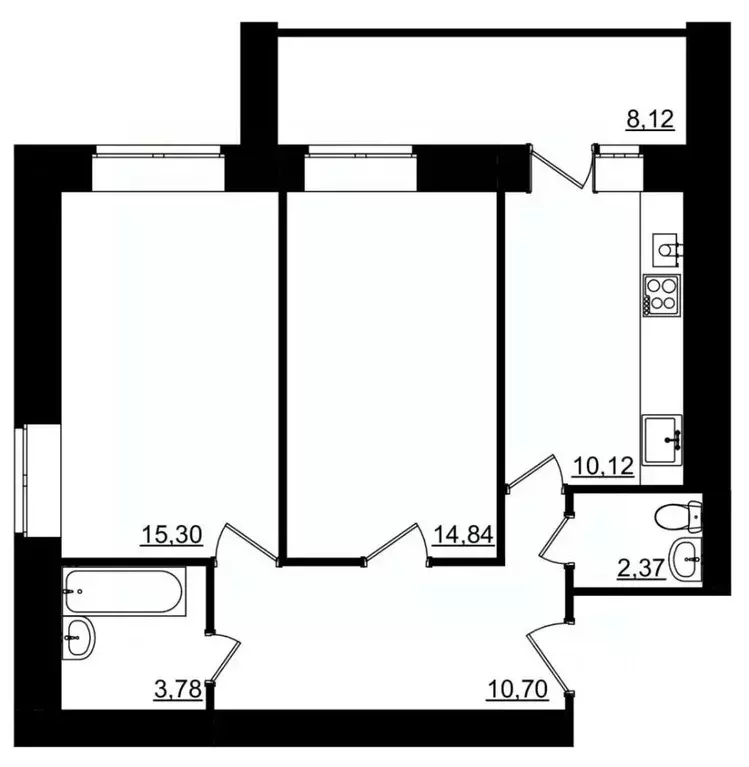 2-к кв. Костромская область, Кострома Малышково мкр,  (61.17 м) - Фото 0