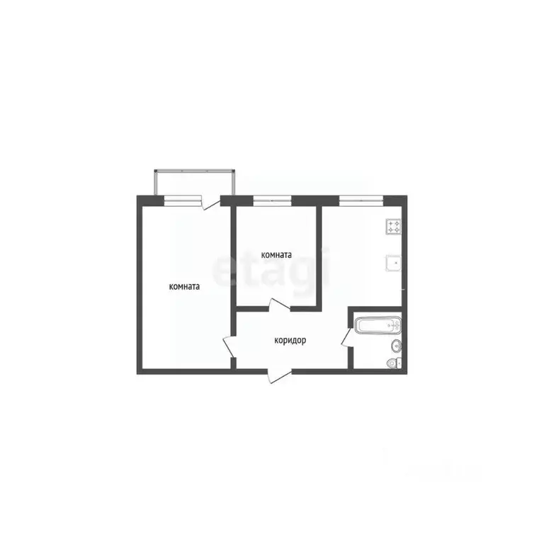 2-к кв. Бурятия, Улан-Удэ Солнечная ул., 37 (41.4 м) - Фото 1