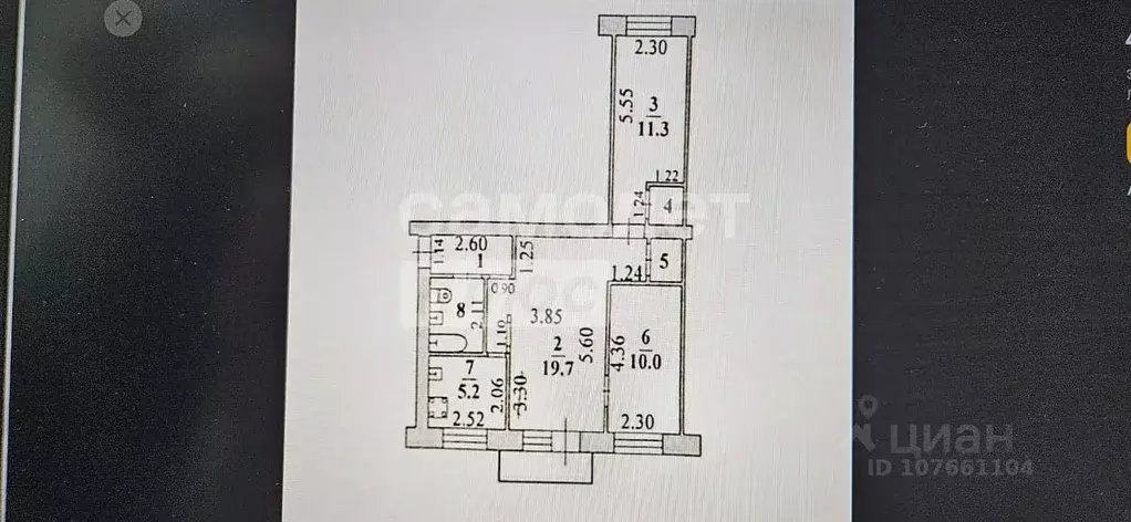 3-к кв. Липецкая область, Липецк ул. Малые Ключи, 1 (54.4 м) - Фото 1