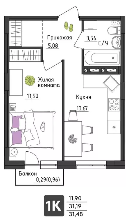 1-к кв. Пермский край, Пермь Верхне-Вишерская ул., 40 (31.48 м) - Фото 0