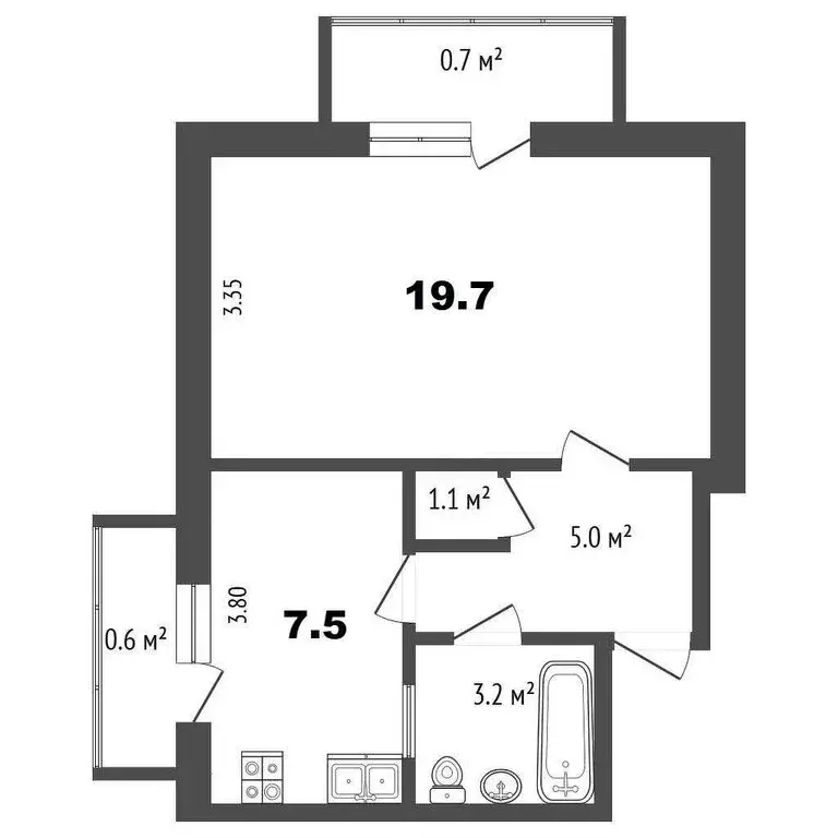 1-комнатная квартира: Феодосия, Симферопольское шоссе, 41 (35.8 м) - Фото 1