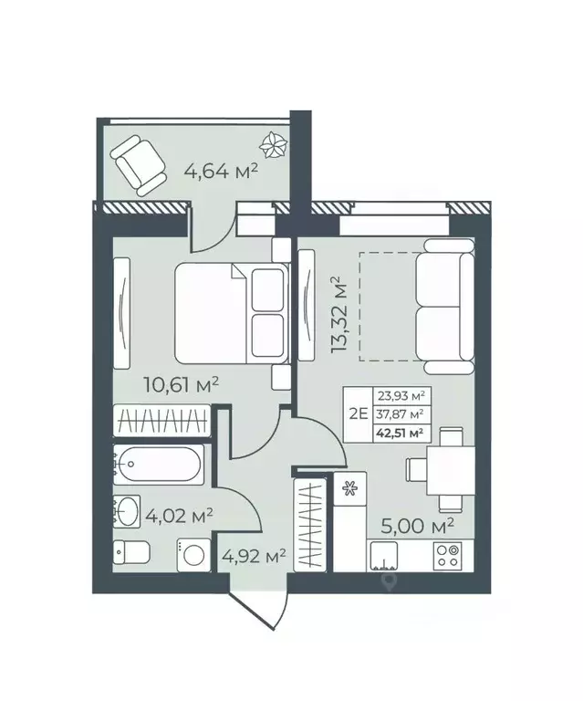 2-к кв. Воронежская область, Бобров  (42.51 м) - Фото 1