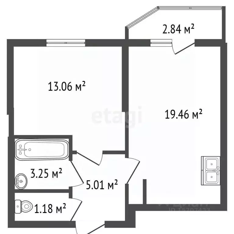 1-к кв. Санкт-Петербург Комендантский просп., 59к1 (45.0 м) - Фото 2