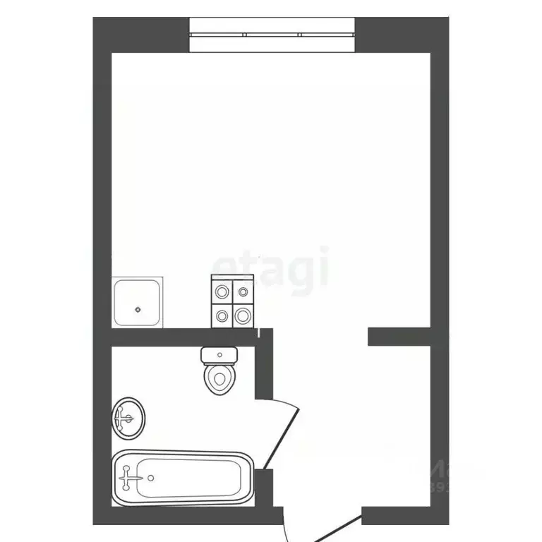 Студия Тюменская область, Тюмень ул. Демьяна Бедного, 104к2 (16.0 м) - Фото 2