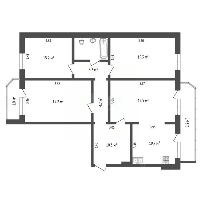4-к кв. Тюменская область, Тюмень ул. Московский Тракт, 137 (80.4 м) - Фото 0