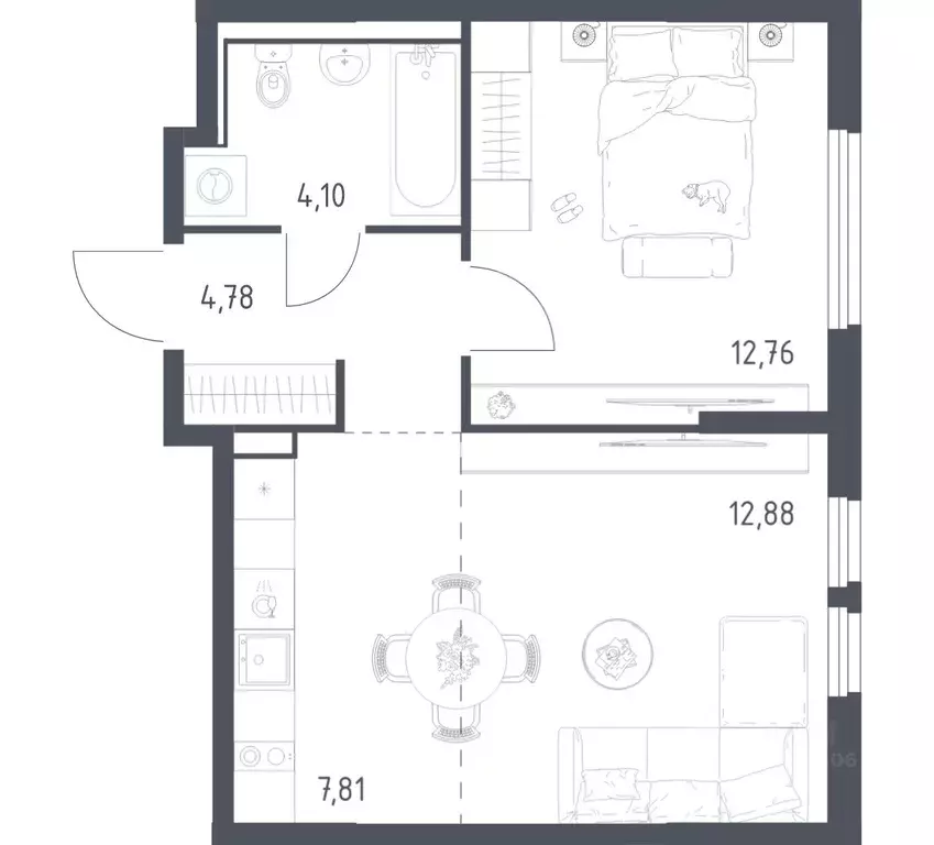 1-к кв. Московская область, Ленинский городской округ, Мисайлово пгт, ... - Фото 1
