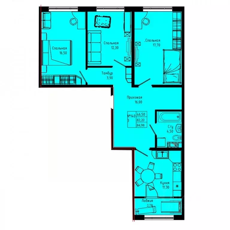 3-к кв. Ленинградская область, Коммунар г. Гатчинский муниципальный ... - Фото 1
