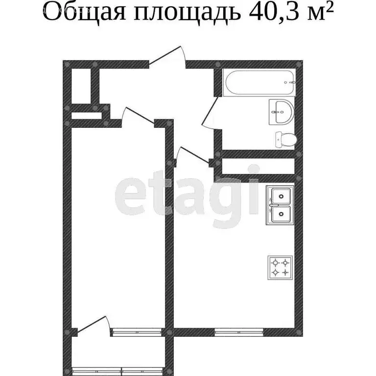 1-комнатная квартира: Краснодар, улица имени В.Н. Мачуги, 166/1 (40 м) - Фото 0