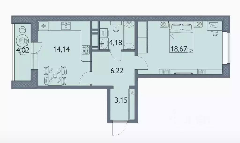 1-к кв. Брянская область, Брянск просп. Станке Димитрова, 67к7 (47.9 ... - Фото 2