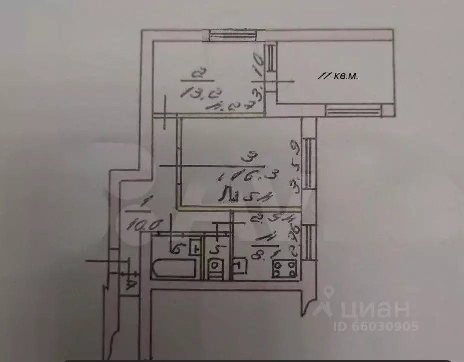 2-к кв. Крым, Симферополь ул. Садовая, 78 (60.0 м) - Фото 2