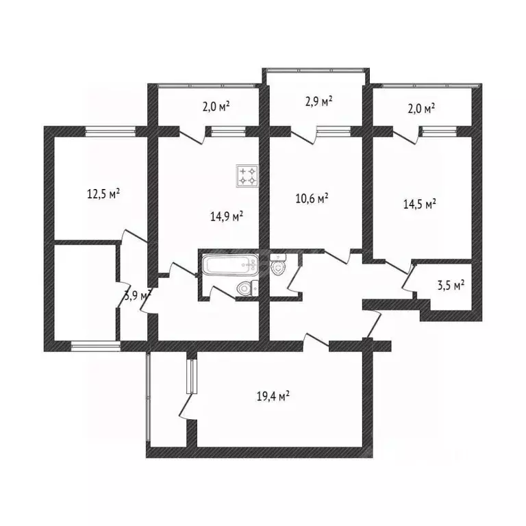 4-к кв. Брянская область, Брянск ул. Пересвета, 20 (115.0 м) - Фото 2