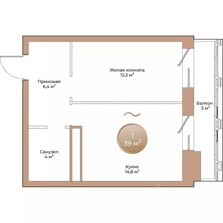 1-к кв. Красноярский край, Красноярск ул. Партизана Железняка (39.0 м) - Фото 1