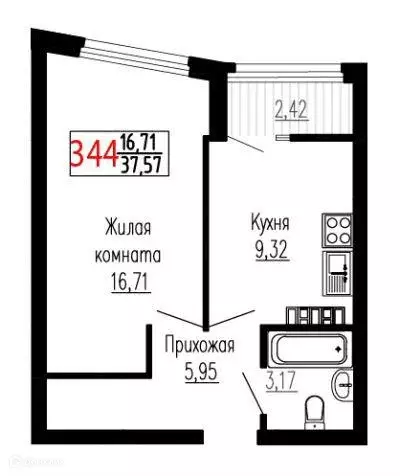 Продаётся 1-к квартира, 37.6 м - Фото 0
