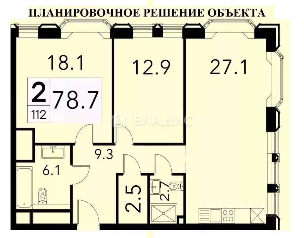 3-к кв. Москва ул. 1-я Ямского Поля, 26 (78.7 м) - Фото 2