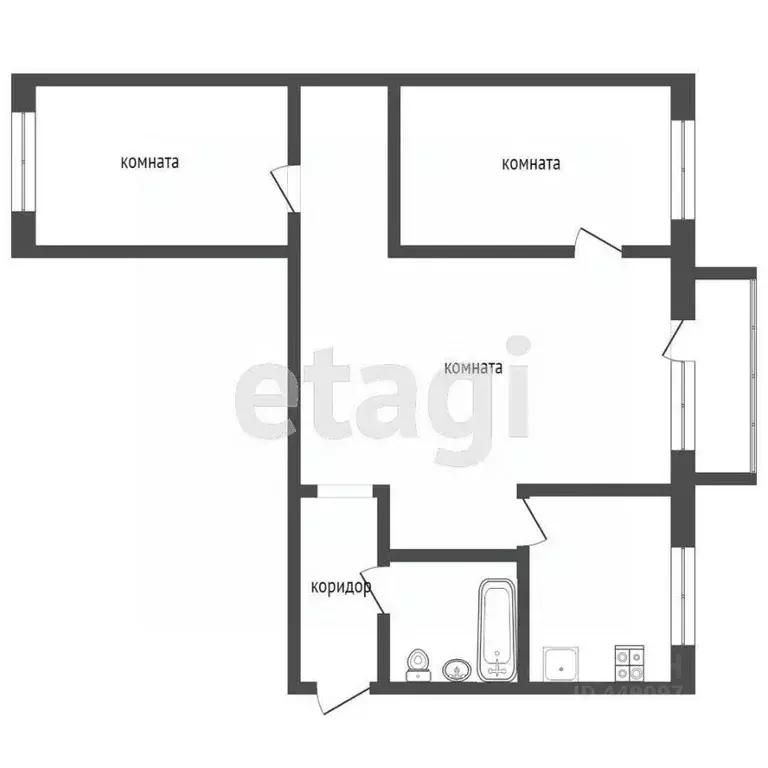 3-к кв. Смоленская область, Смоленск ул. Николаева, 47Д (54.2 м) - Фото 1