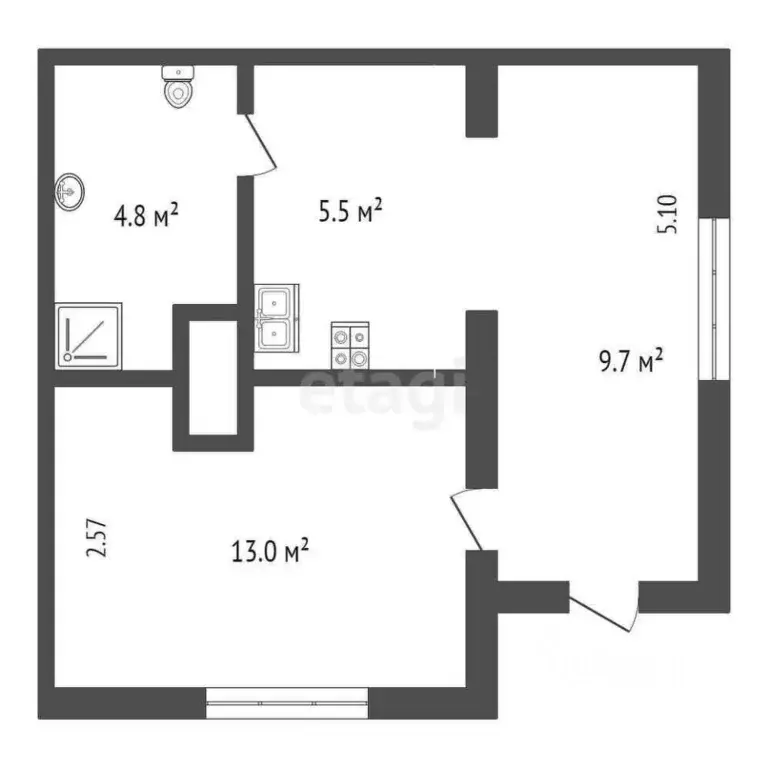 1-к кв. Крым, Ялта ул. Кирова, 134 (33.0 м) - Фото 1