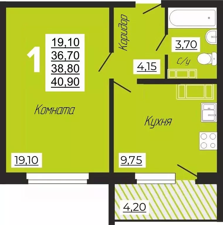 1-к кв. Смоленская область, Смоленск ул. Филатова, 3 (40.9 м) - Фото 0