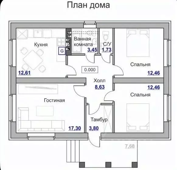 Дом в Крым, Симферопольский район, с. Урожайное  (90 м) - Фото 2