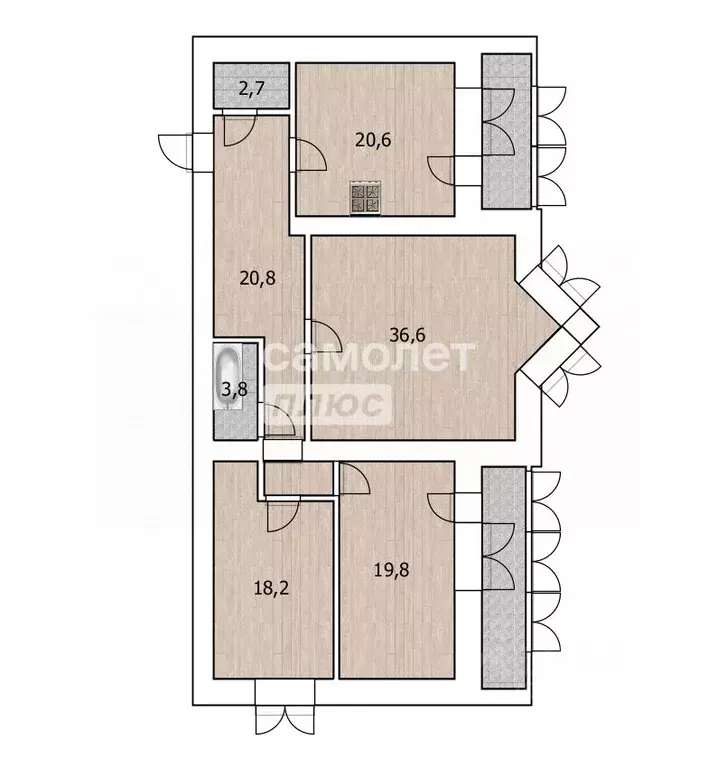 3-к кв. Башкортостан, Уфа ул. Рабкоров, 2/7 (129.5 м) - Фото 1