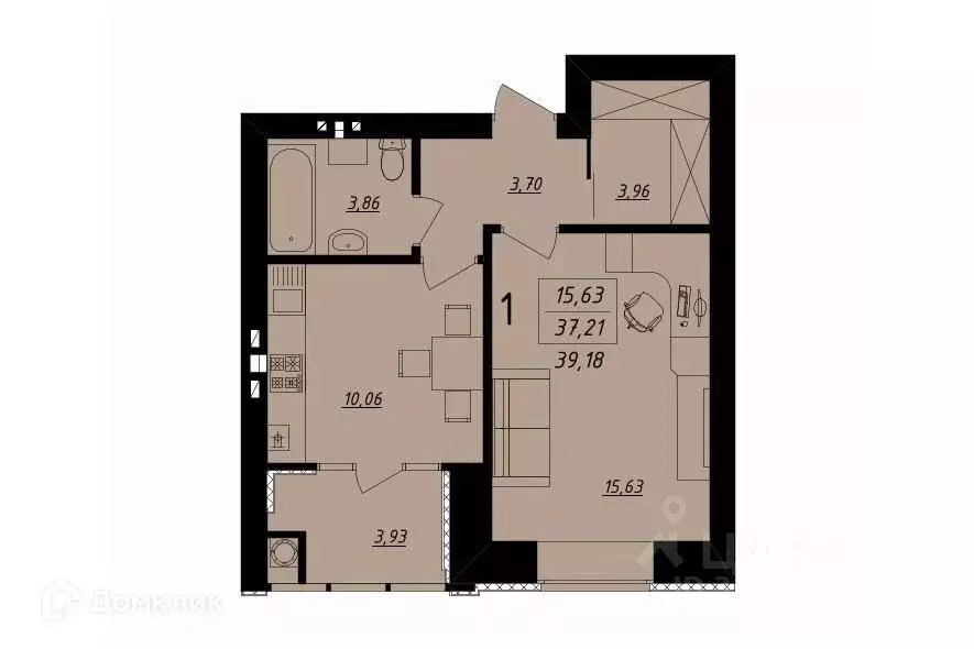 1-к кв. Рязанская область, Рязань Октябрьская ул., 4к1 (40.0 м) - Фото 0