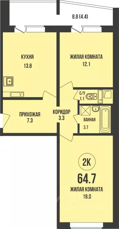 2-к кв. Новосибирская область, Новосибирск ул. Имени генерал-майора ... - Фото 0