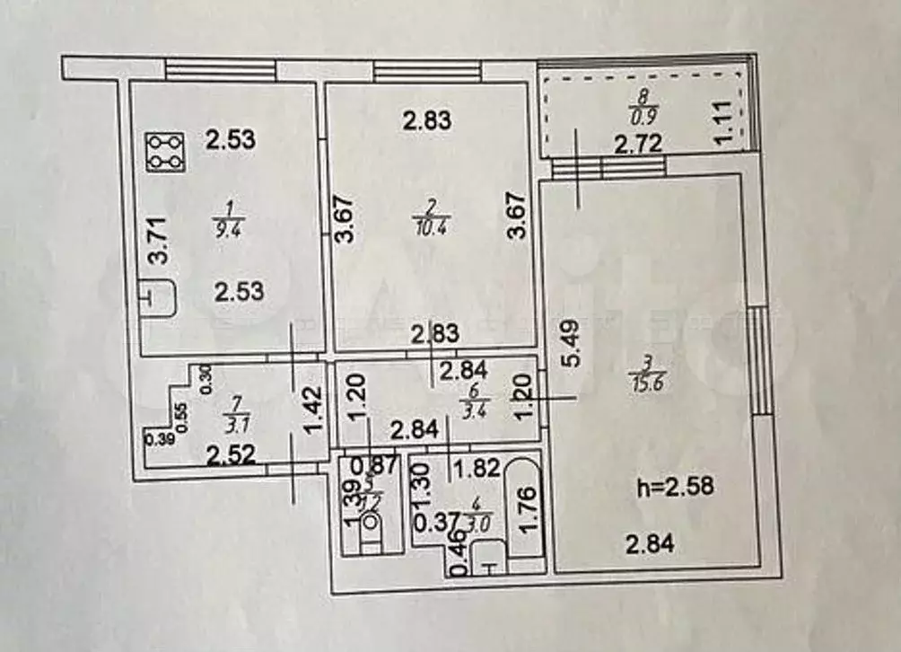 2-к. квартира, 47 м, 8/11 эт. - Фото 1
