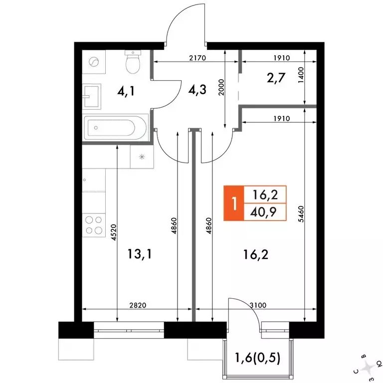 1-комнатная квартира: Владивосток, Первореченский район, микрорайон ... - Фото 1