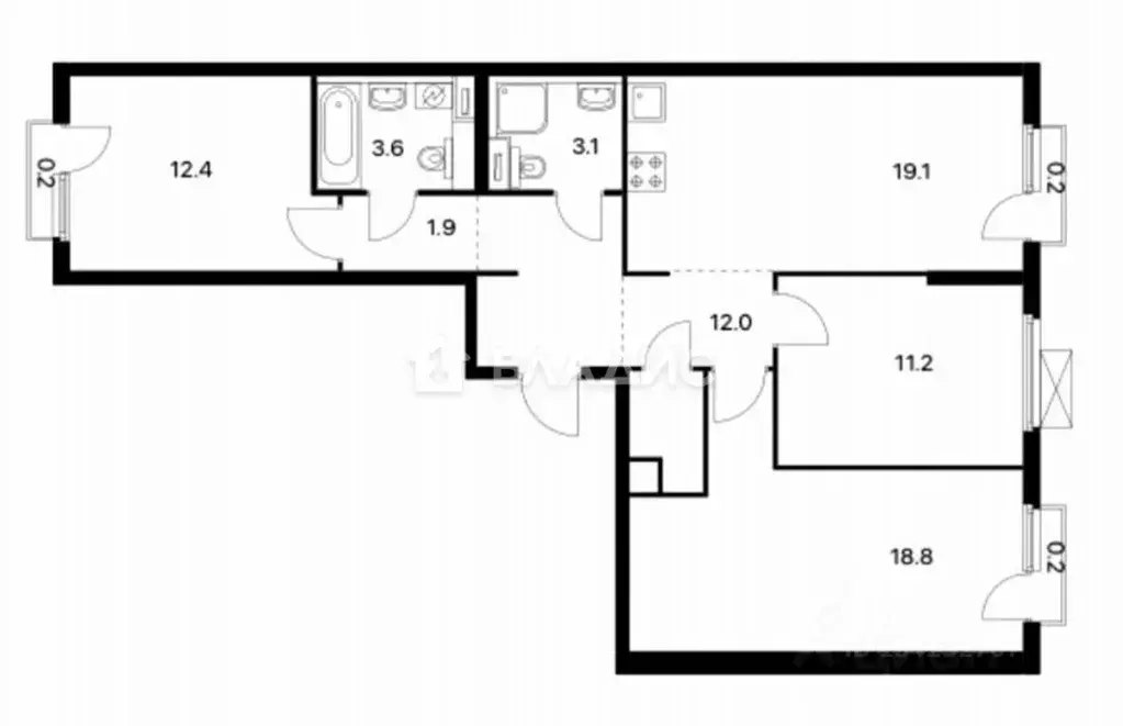 3-к кв. Москва Очаковское ш., 5к1 (82.2 м) - Фото 2