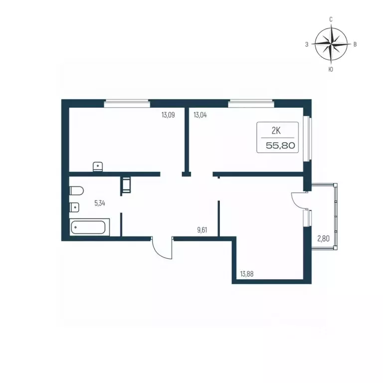 2-к кв. Ленинградская область, Всеволожский район, Заневское городское ... - Фото 1