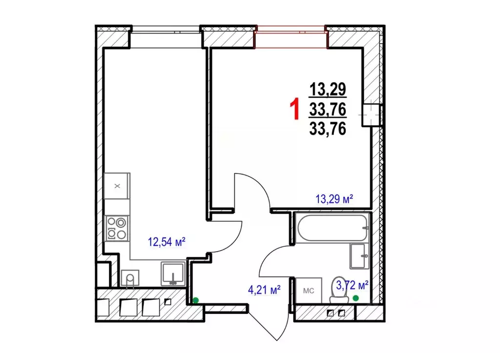 1-к кв. Белгородская область, Белгородский район, Новосадовское с/пос, ... - Фото 1
