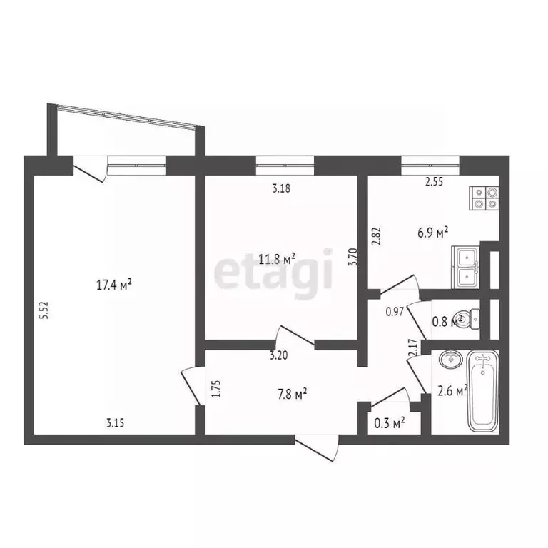 2-к кв. Крым, Красноперекопск 10-й мкр, 13 (48.0 м) - Фото 2