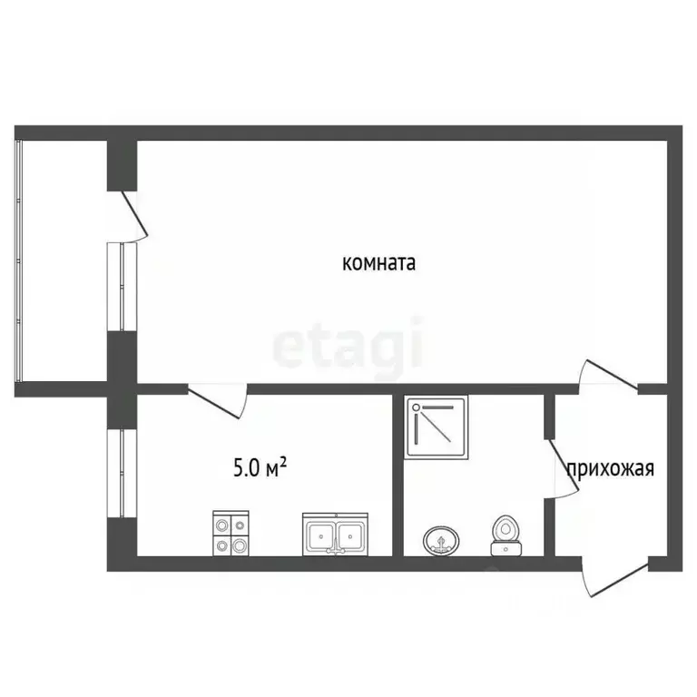 1-к кв. Ярославская область, Тутаев Пролетарская ул., 35 (30.0 м) - Фото 2