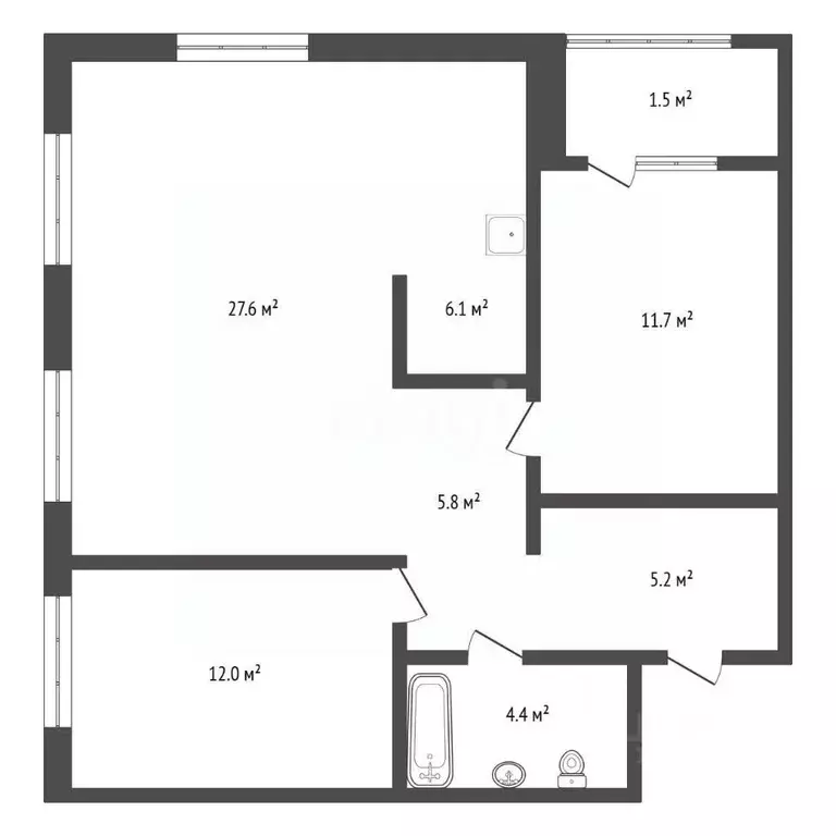 3-к кв. Красноярский край, Красноярск ул. Алексеева, 34 (72.8 м) - Фото 2