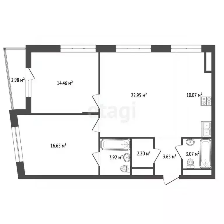 3-к кв. Москва Электролитный проезд, 7 (77.0 м) - Фото 2