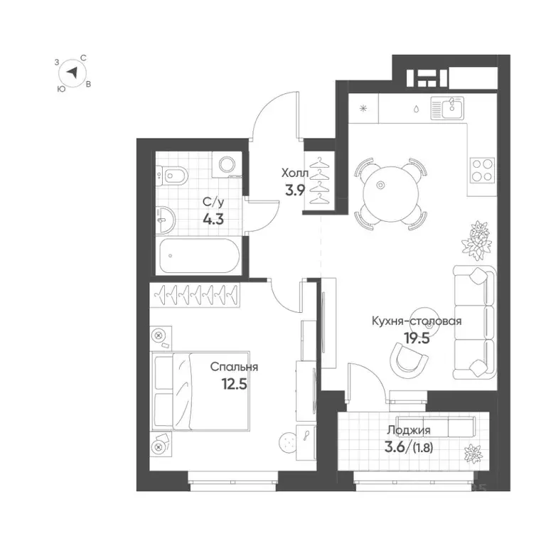 1-к кв. Свердловская область, Екатеринбург Солнечный жилрайон,  (42.0 ... - Фото 1