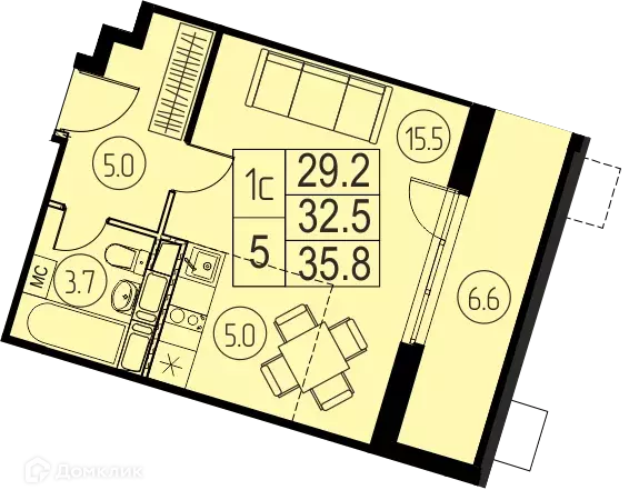 Продаётся квартира-студия, 32.5 м - Фото 0