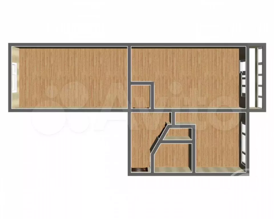 4-к. квартира, 45 м, 2/5 эт. - Фото 1