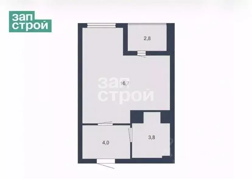 Студия Санкт-Петербург ул. Крыленко, 1к1 (24.8 м) - Фото 2