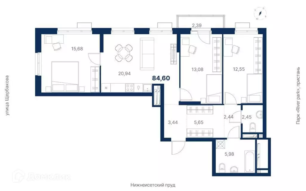 Продаётся 3-к квартира, 84.6 м - Фото 0