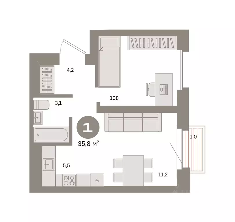 1-к кв. Москва Тагильская ул., 6/5 (35.8 м) - Фото 0